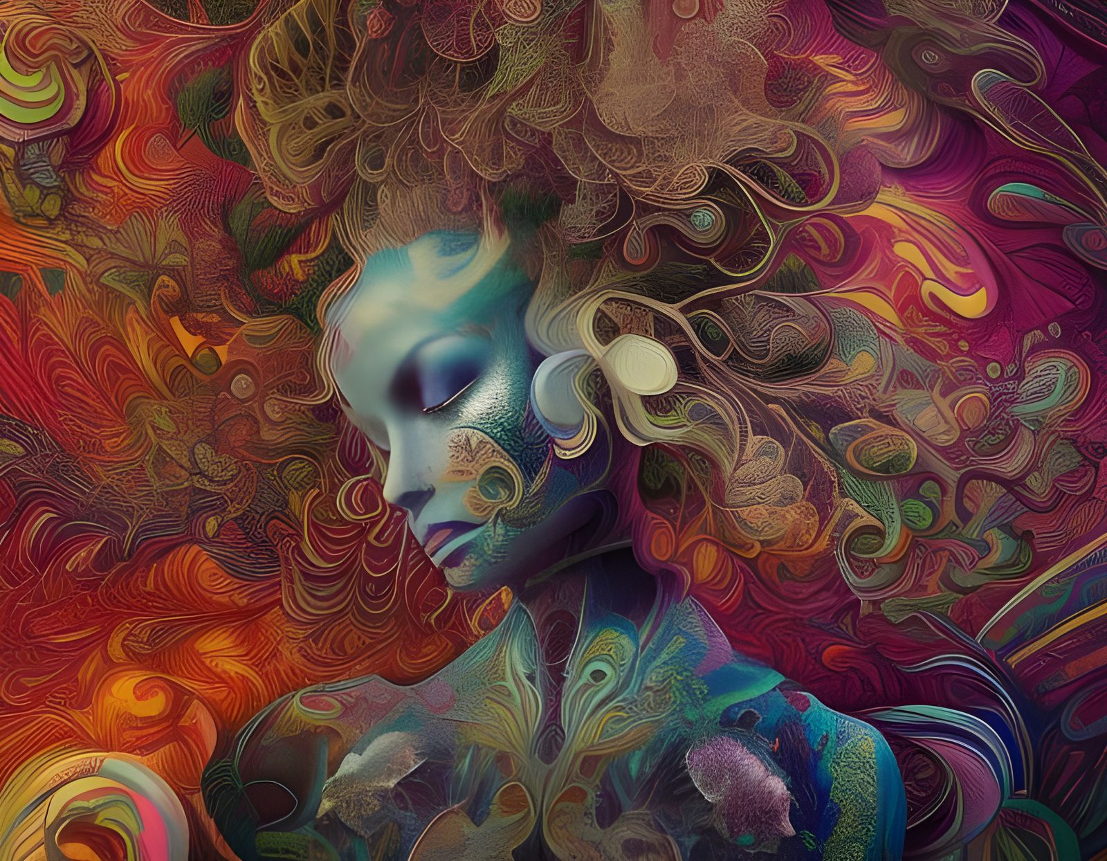 Psychedelic Scene in Generative Baroque Style