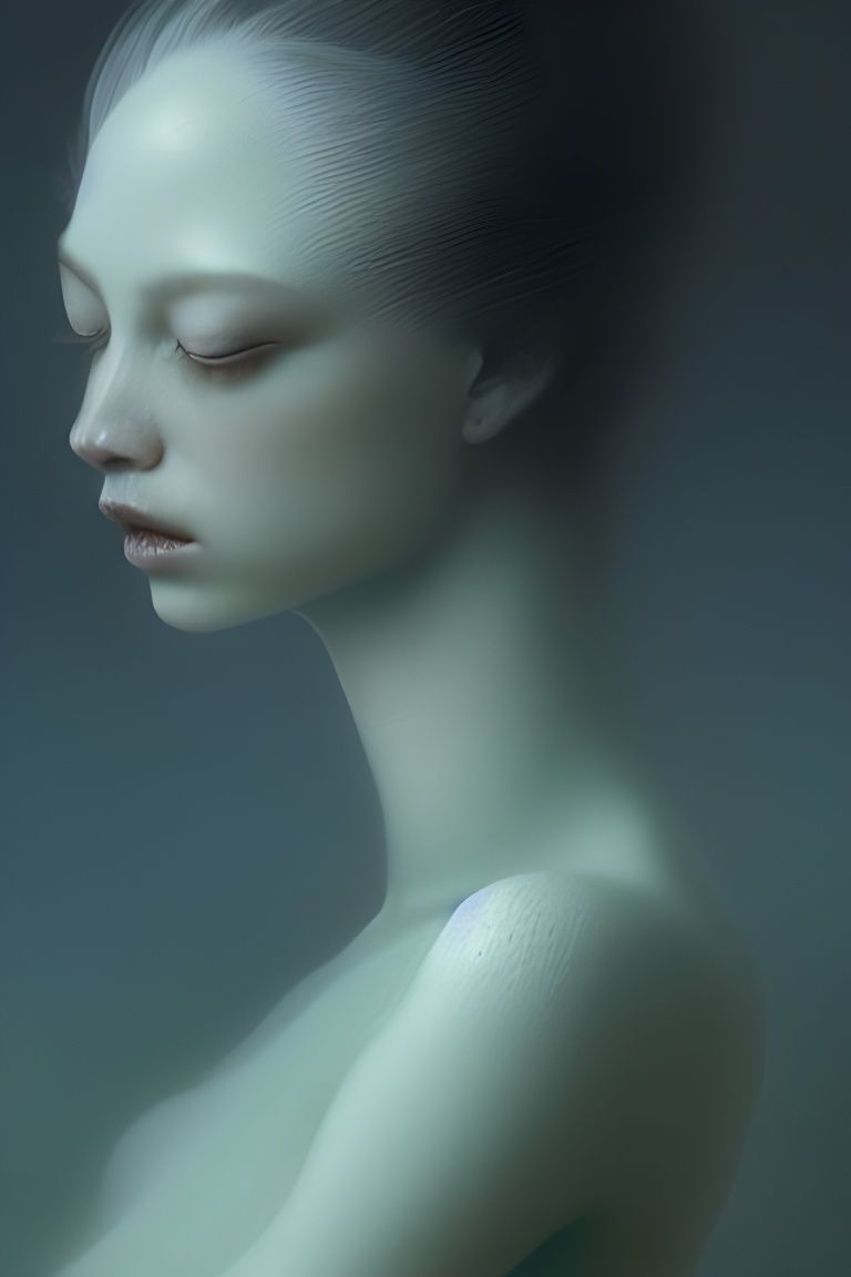 Sad Woman Turns to Sea Foam: Macabre Illustration