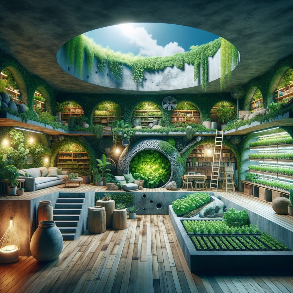 Underground bunker, eco-friendly and sustainable