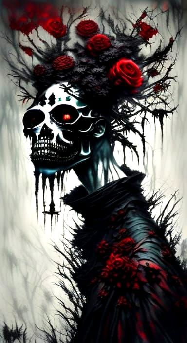 Macabre Halloween Mask in Gothic Rococo Style