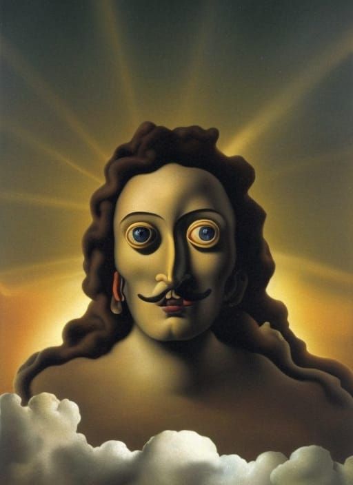 Heavenly Sunshine Beams in Surrealist Oil Painting