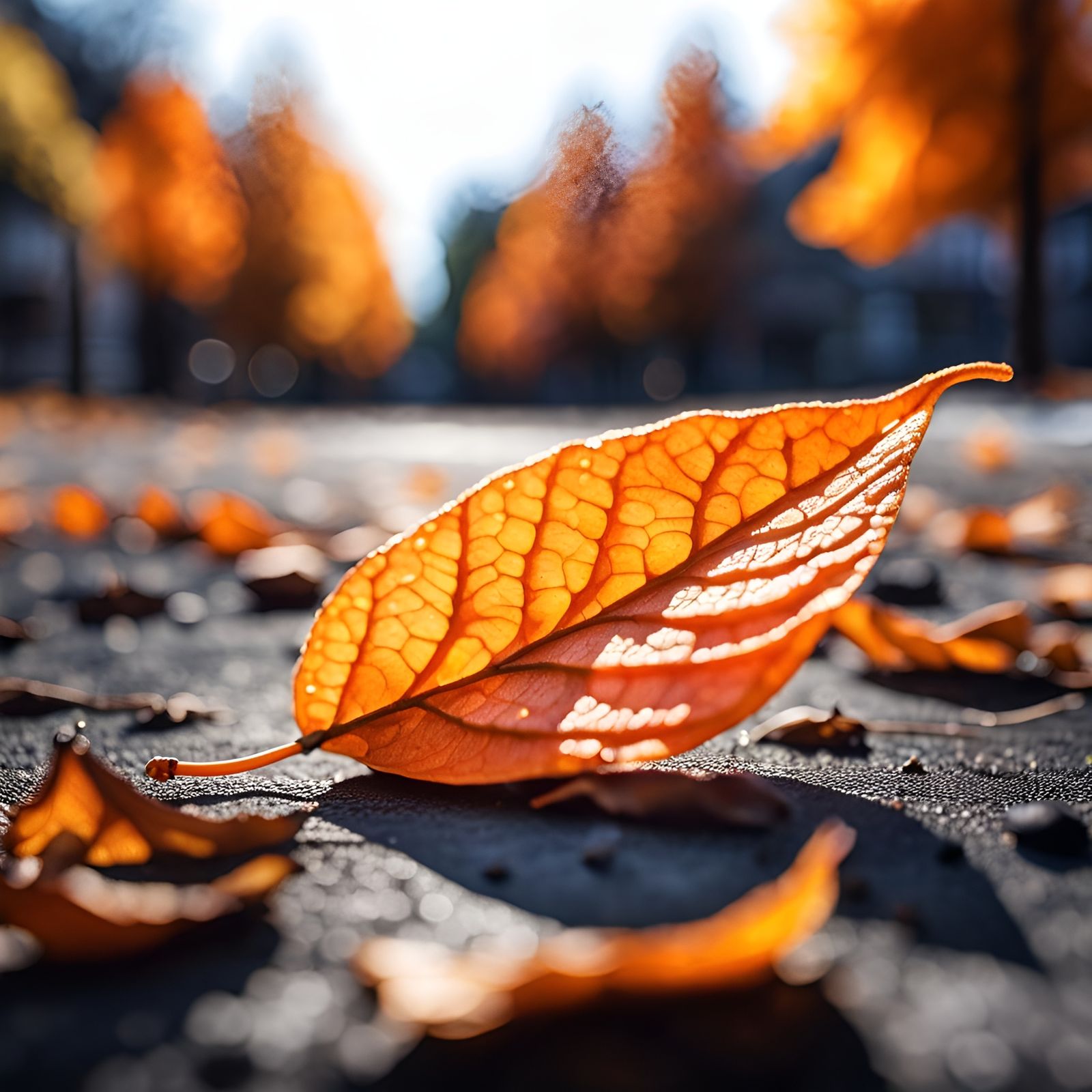 Autumn Leaf Falling: Detailed Watercolor Painting