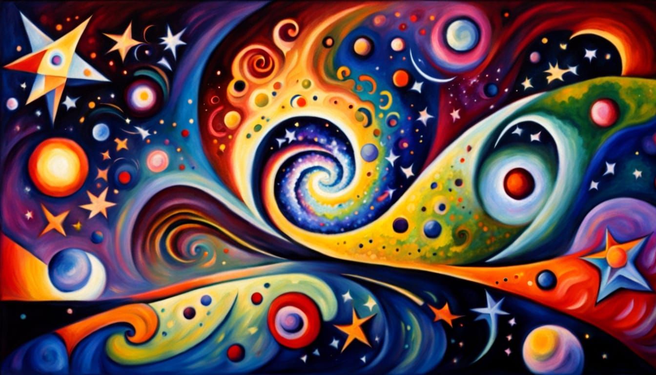 Cosmic Starburst in Vibrant, Swirling Colors