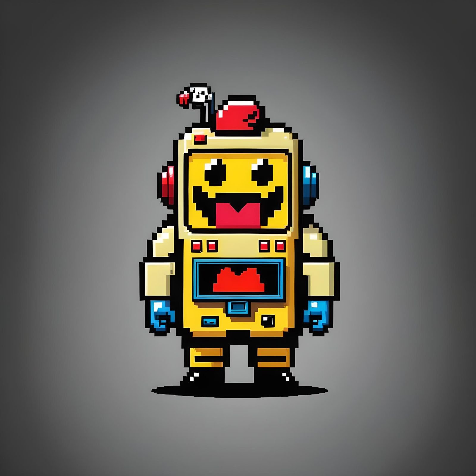 8-bit Ghostbusters Character in Pac-Man Style