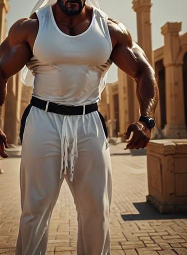 Arab Male Bodybuilder with Enhanced Musculature