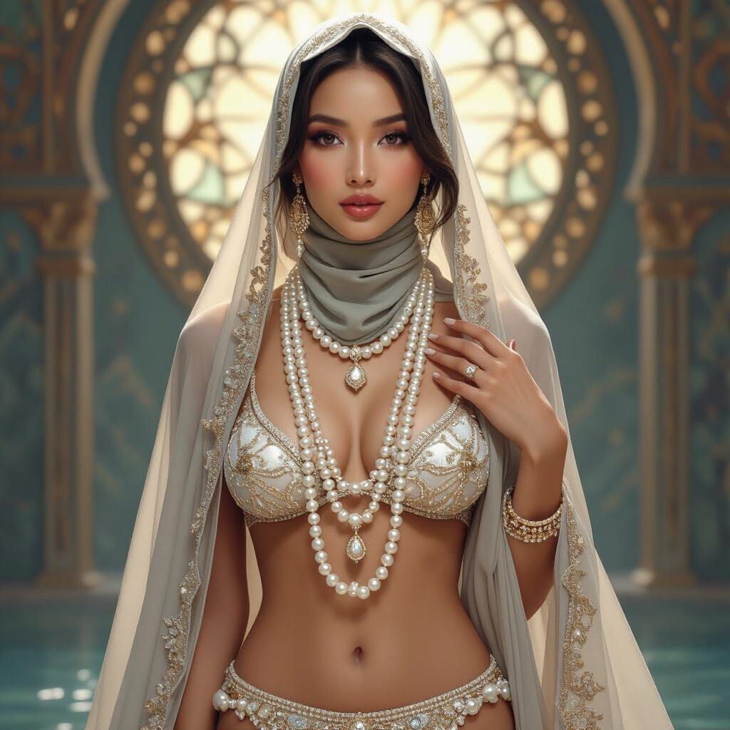 Glamorous Pearl Fashion Inspired by Alphonse Mucha