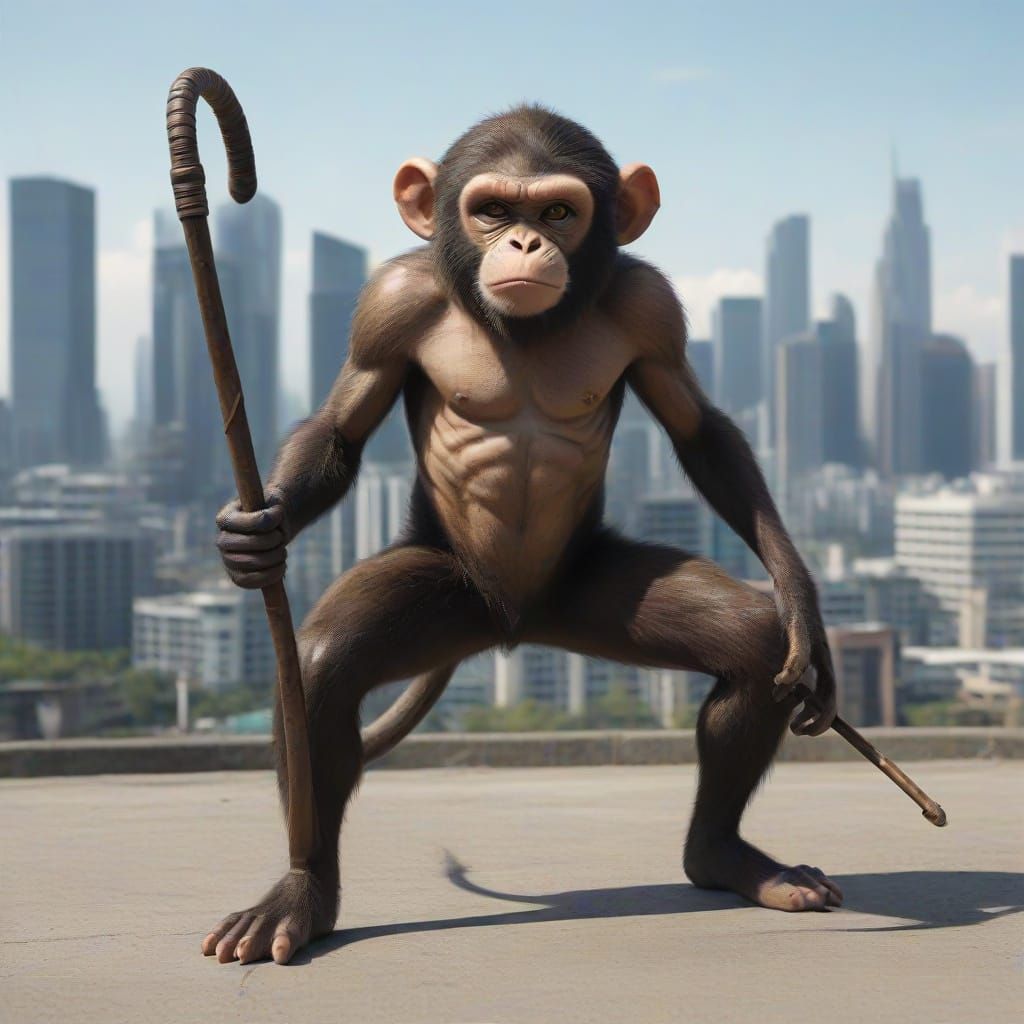 Cel-Shaded Monkey Hero Defies the City