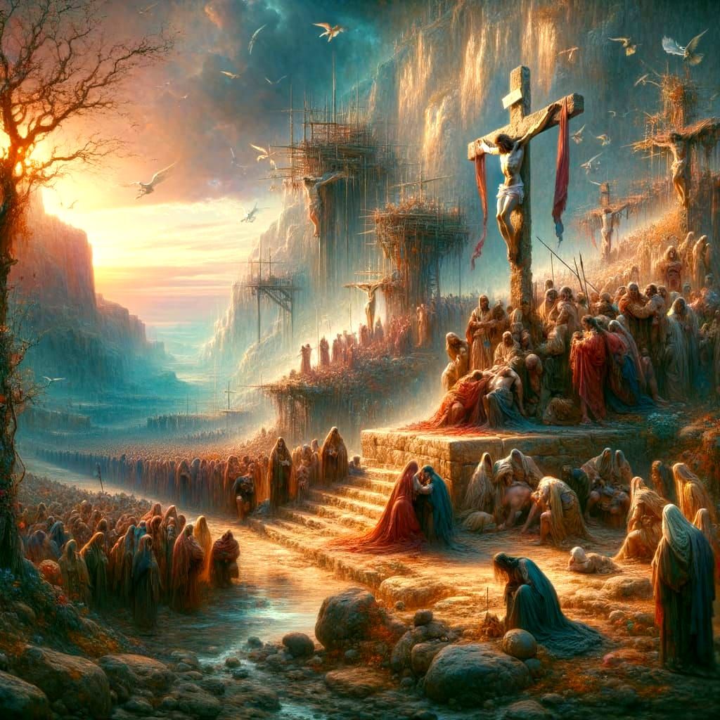 Mournful Followers of Christ in Ancient Jerusalem