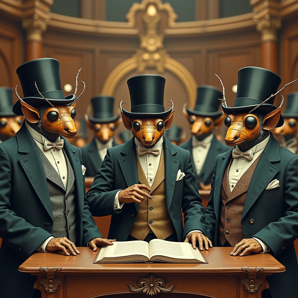 Insects debatting in the parlement