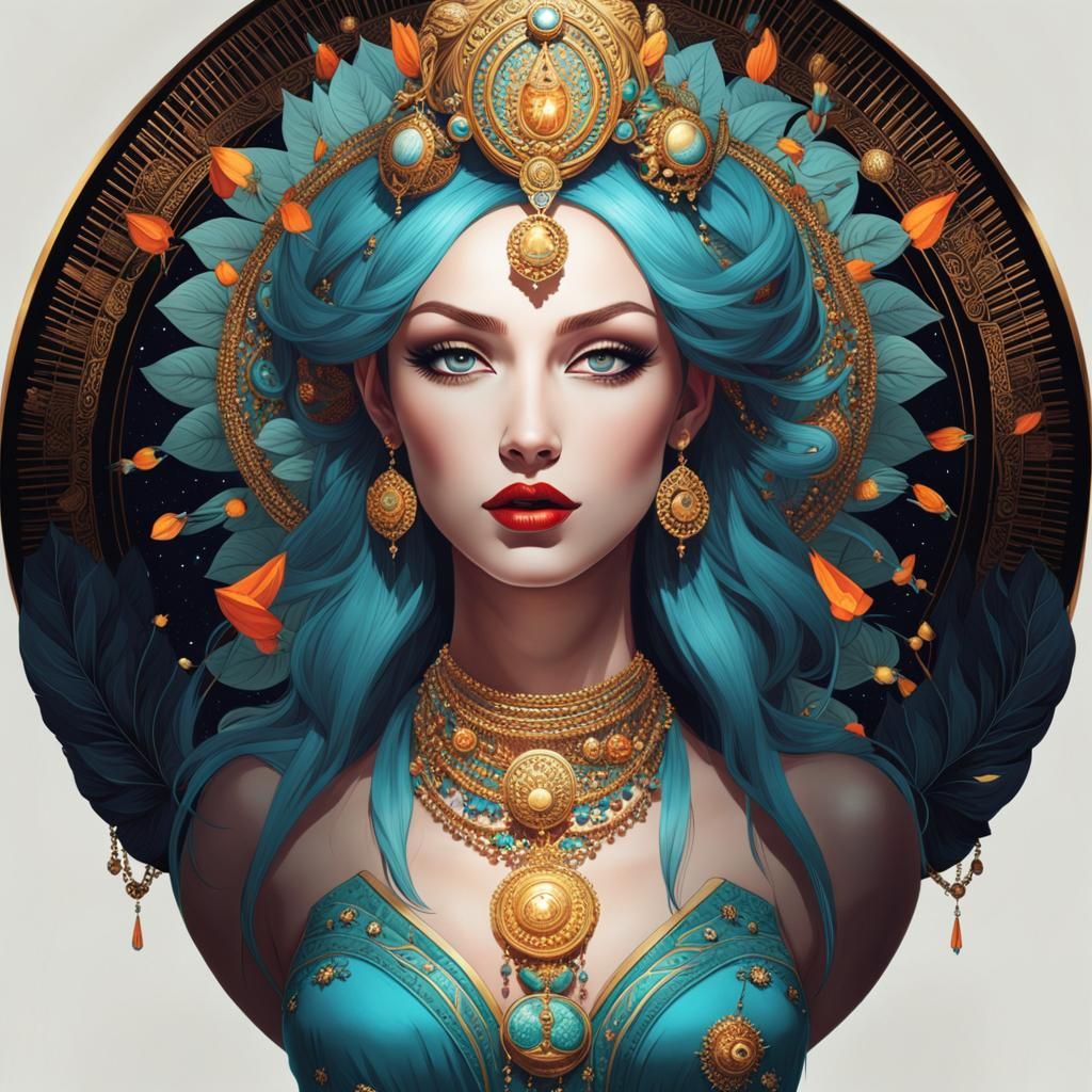 Modern Aquarius Goddess: Unforgettable Portrait