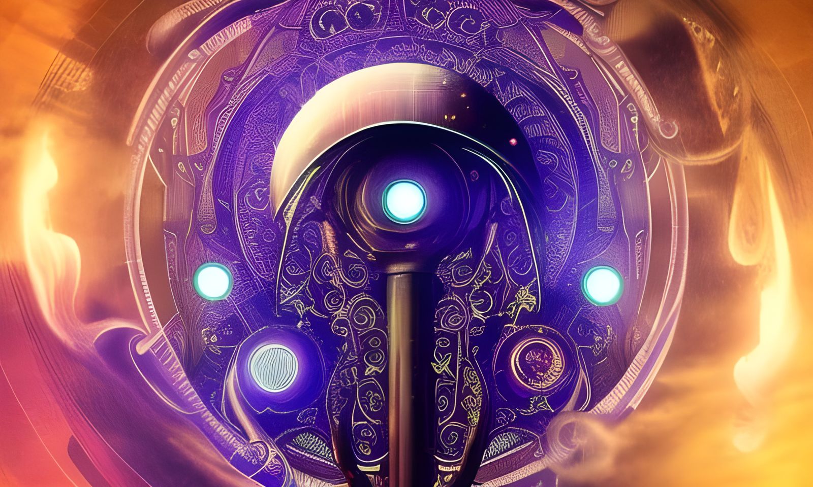 Aetherpunk UFO in Steampunk Art Nouveau Style