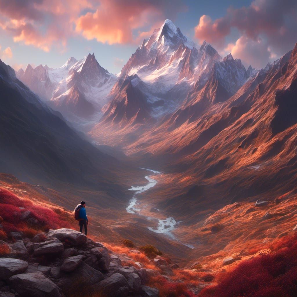 Lama Portrait in Andes Mountains, Detailed Digital Art