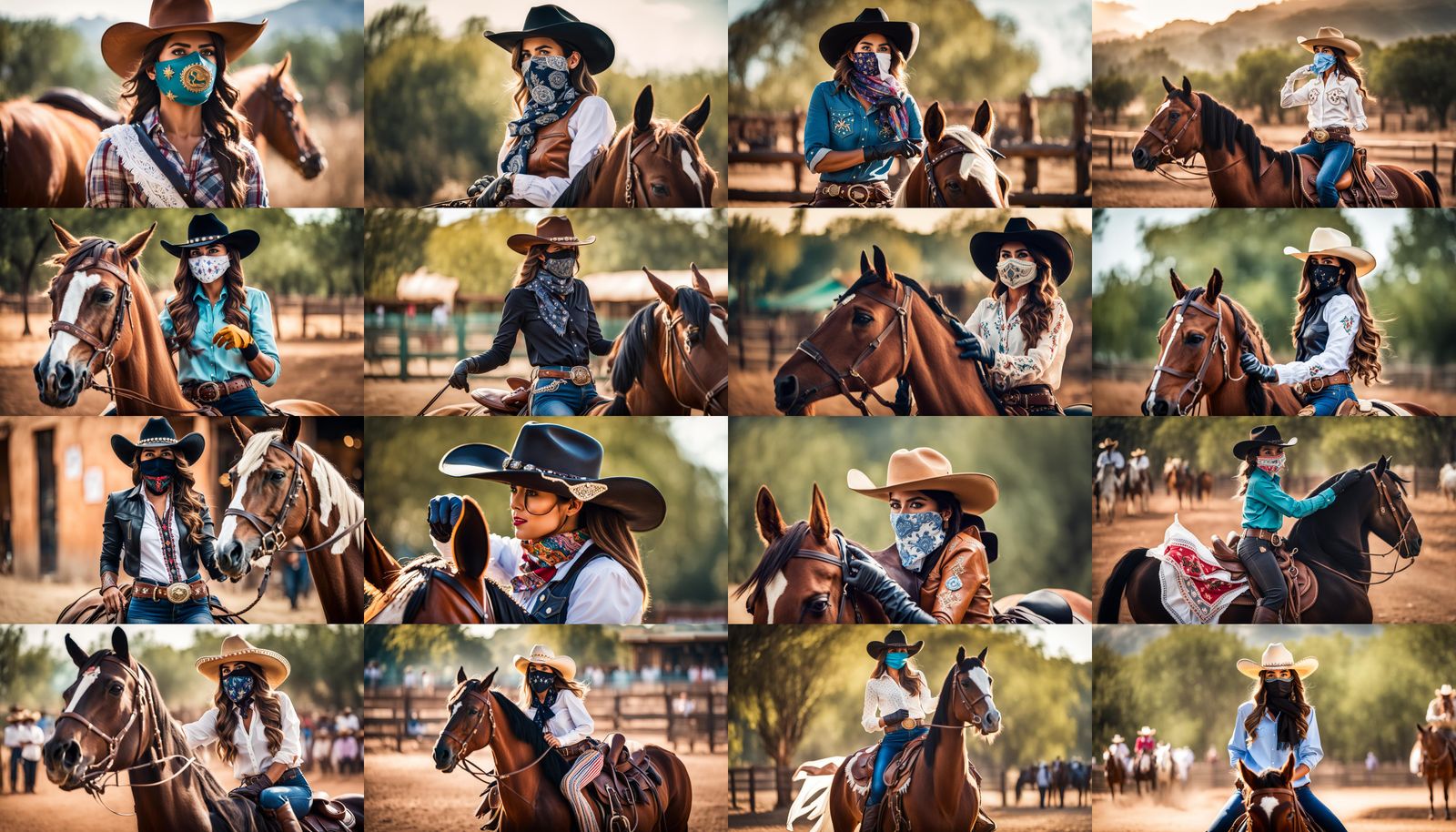 Masked Cowgirl Singer on Horseback: Professional Photography