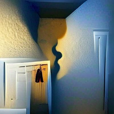 Eerie Shadow Figure in Dark Closet