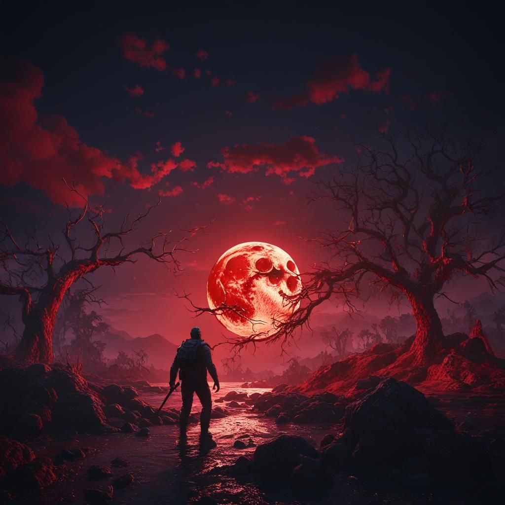 Dramatic Jason Under a Bloody Moon