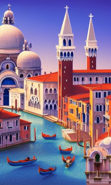 Isometric Venice: High Fantasy Digital Concept Art