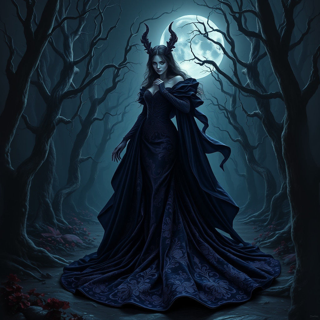 Mystical Siren in Velvet Forest, Ethereal Glow