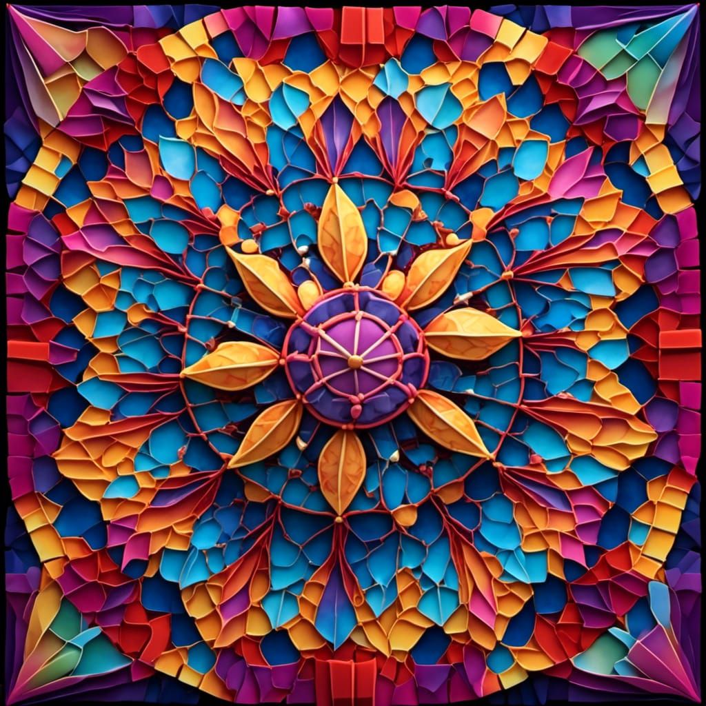 Colorful Mexican Sombrero with Mandala Effect