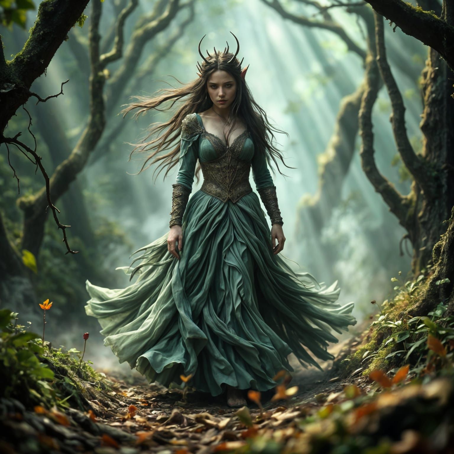 Ethereal Arwen in Tolkienesque HyperRealism