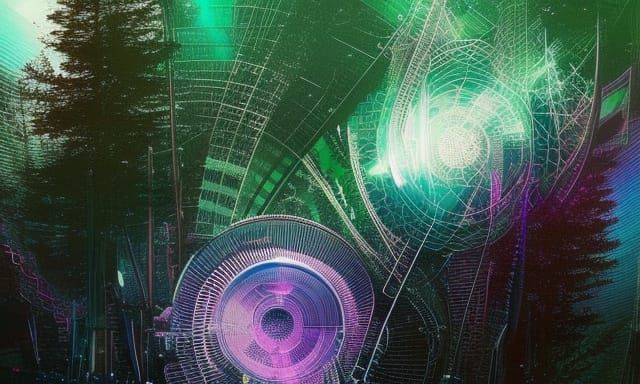 Futuristic Sci-Fi Concept Art in Cosmic Neon Colors