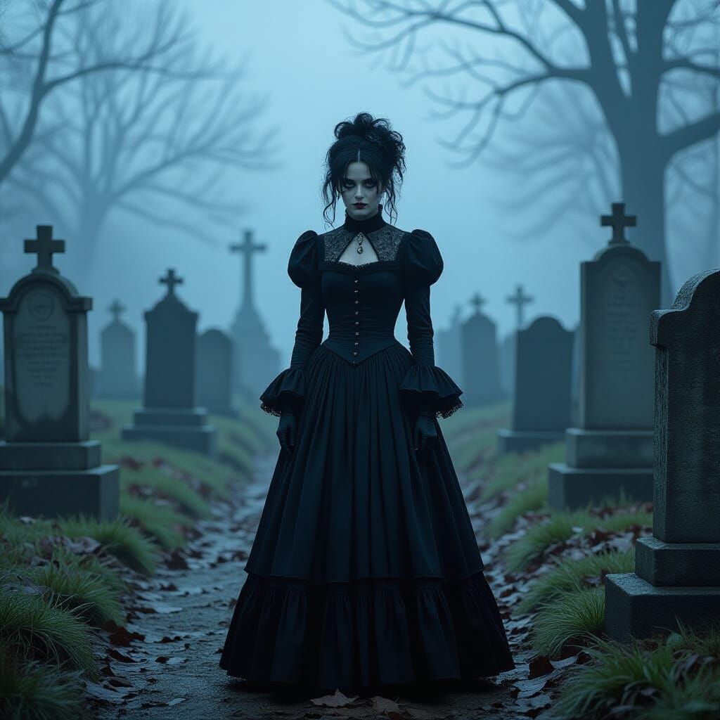 Winona Ryder Filming Beetlejuice 2: Cinematic Cemetery Scene