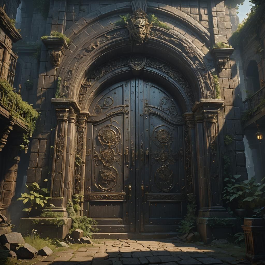 Mysterious Doorway to a Hidden World: Dark Fantasy Art