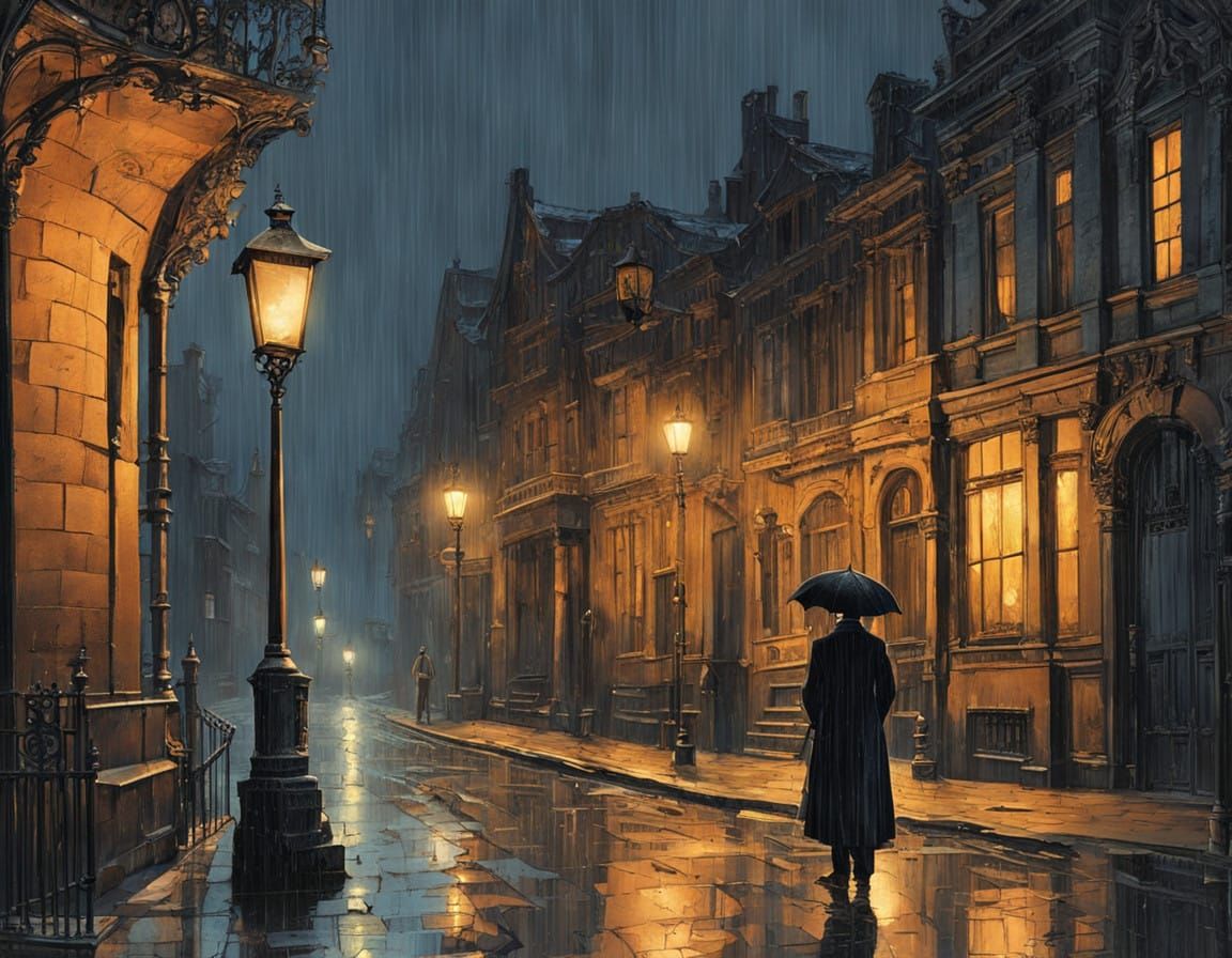 Mysterious Figure Under 19th-Century Gothic Architecture in....