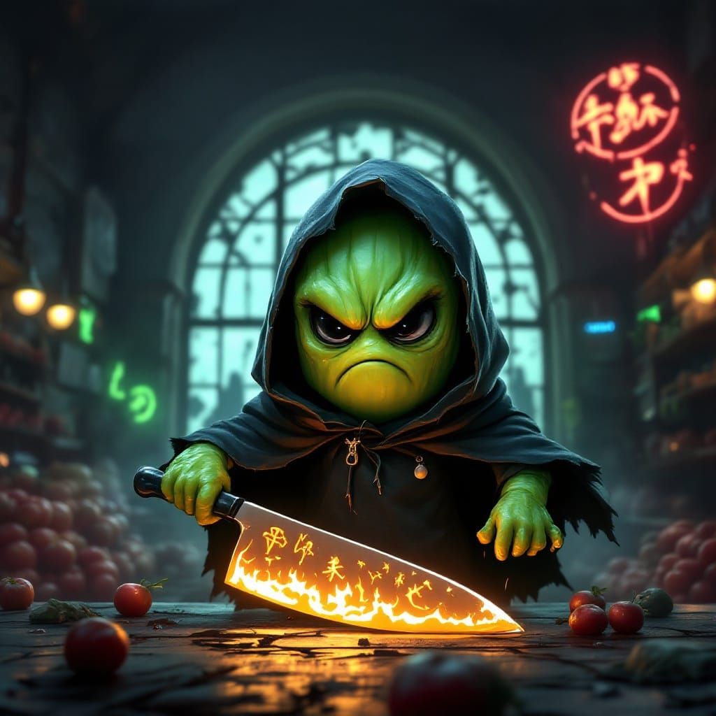 Mysterious Celery Antagonist in Dark Fantasy Landscapes