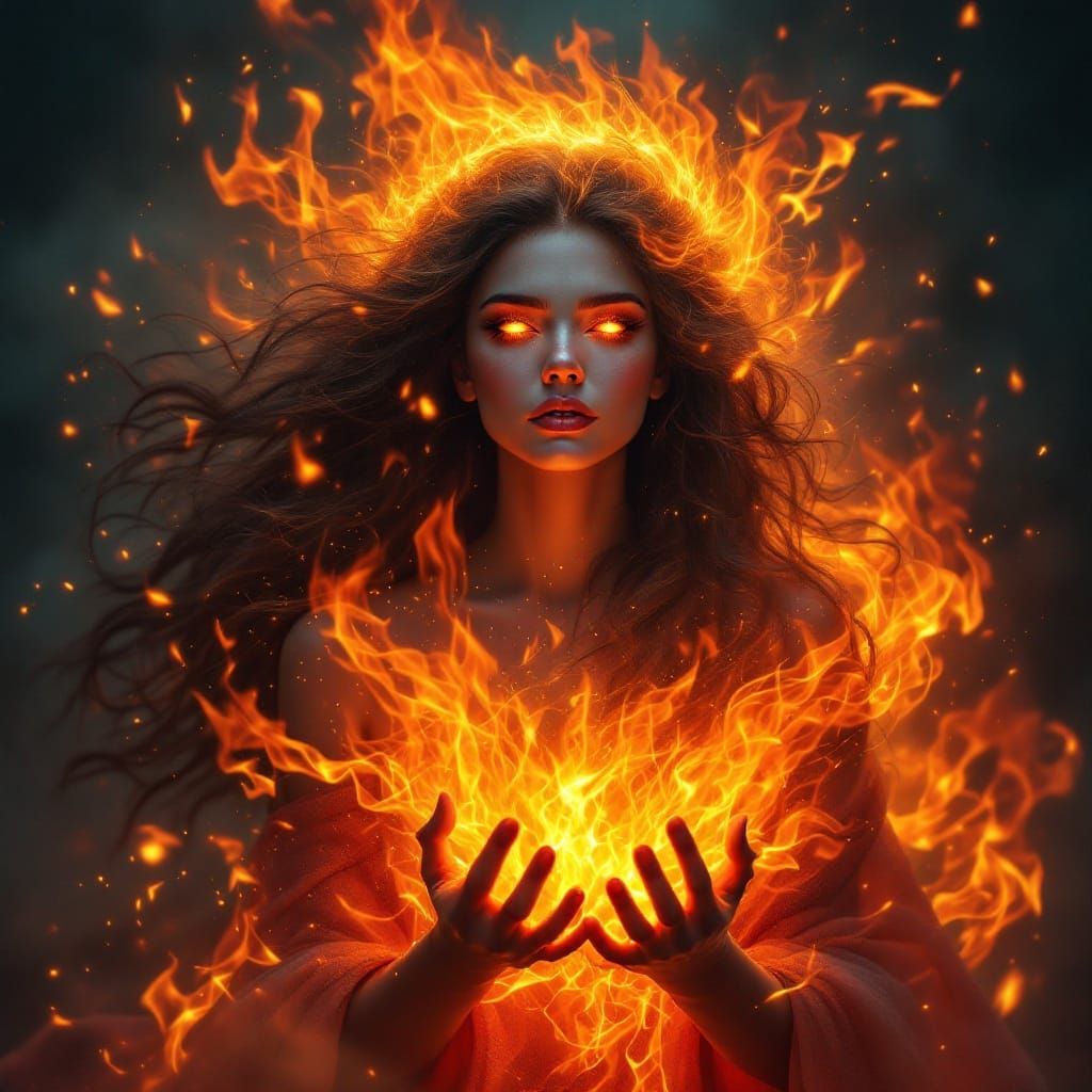 Goddess of Blazing Fire in a Vortex of Flame