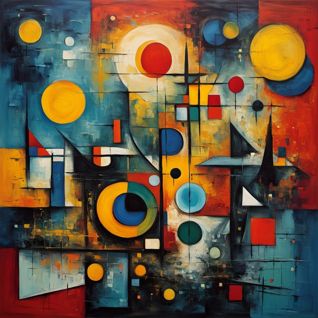 Vibrant Cubist Neo-Impressionist Masterpiece in Dreamlike At...