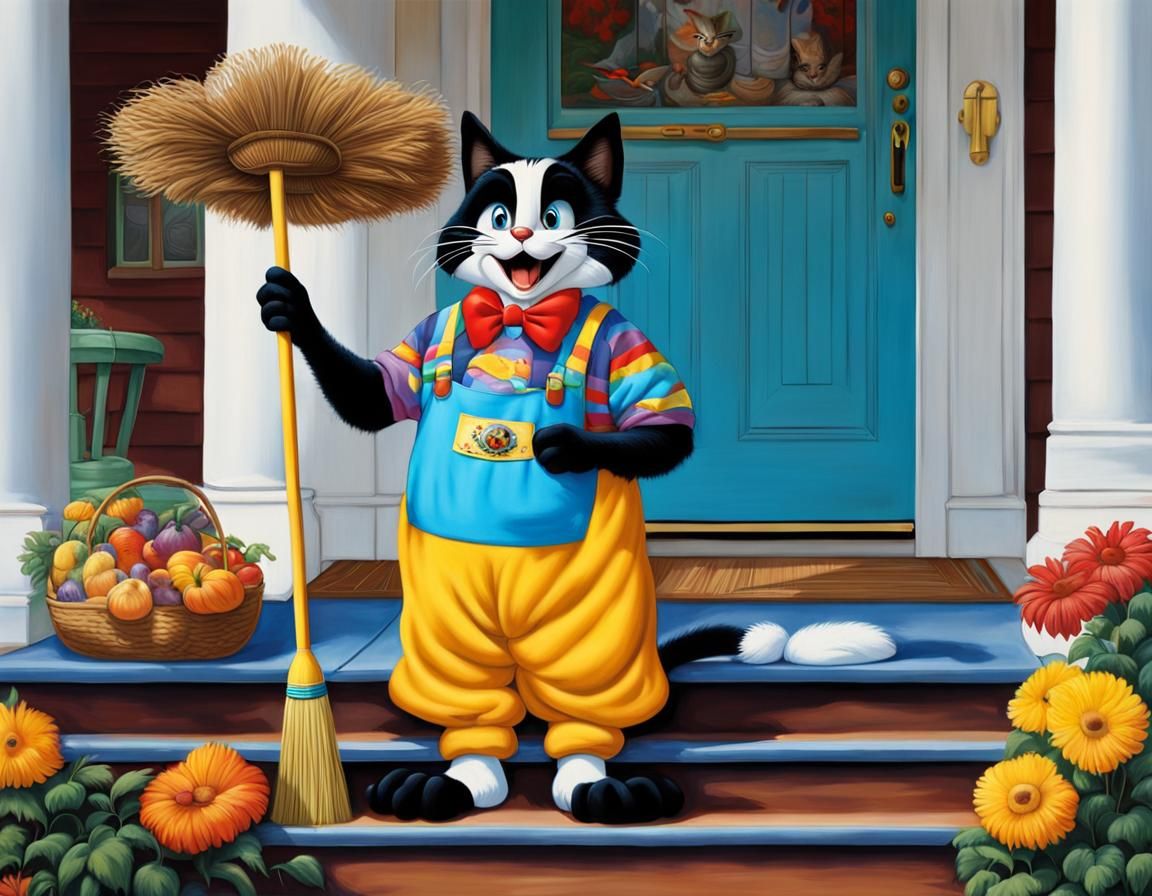 Hyperrealistic Sylvester Cat as Tweety Bird Portrait