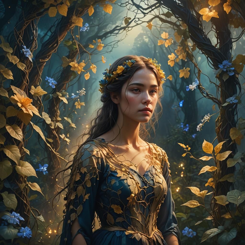 Ethereal Forest Portrait in Digital Art Style
