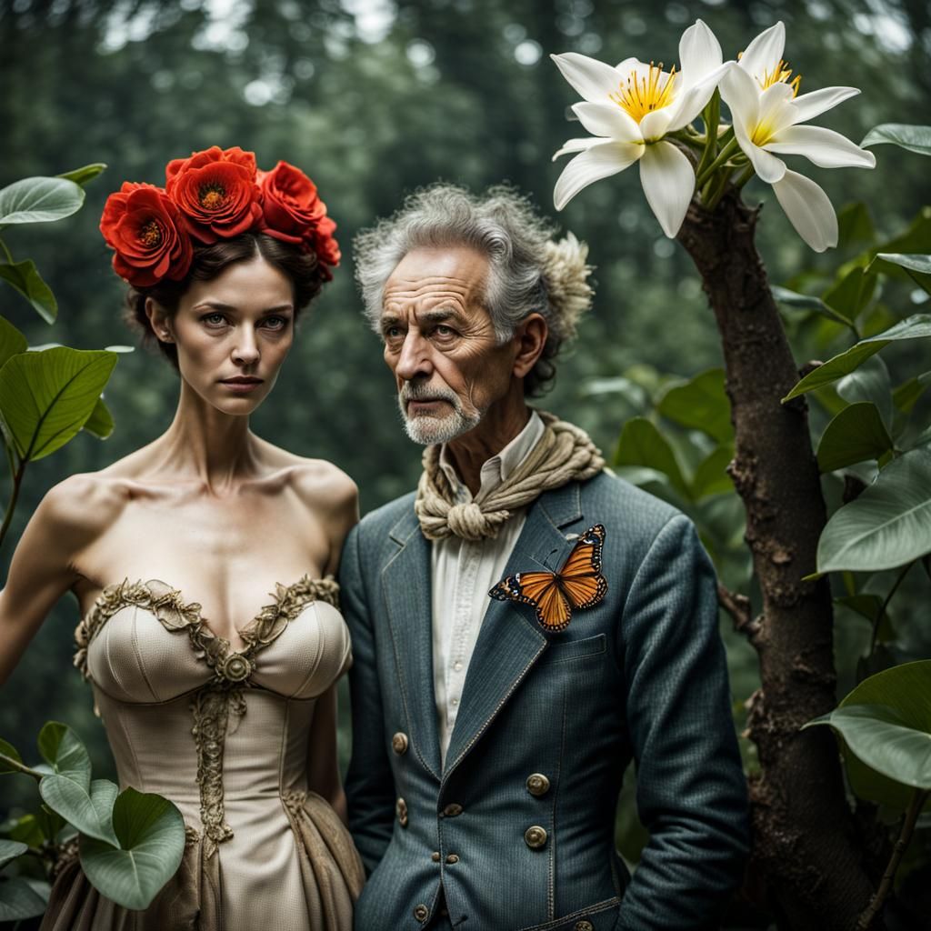 Surreal Restaurant Scene with Exotic Aliens in Gritty Settin...