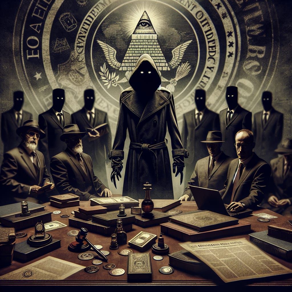 Sinister Image of Government Obfuscation and Shadowy Figures