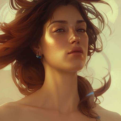 Detailed Portrait in Artgerm and Mucha Style