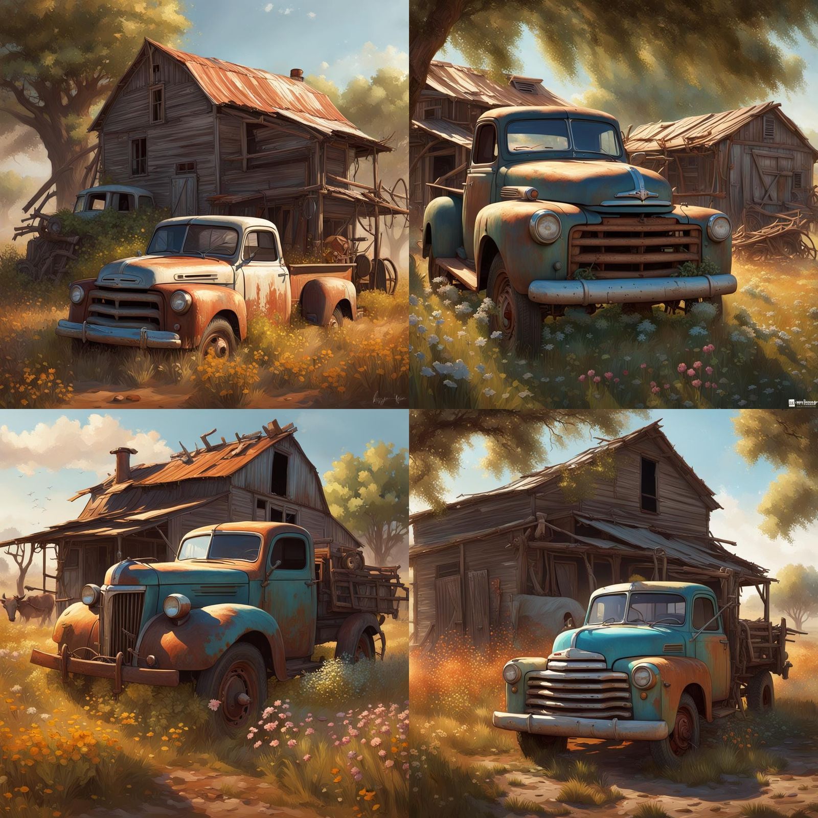 Rural Farm Scene in Hyperdetailed Digital Art