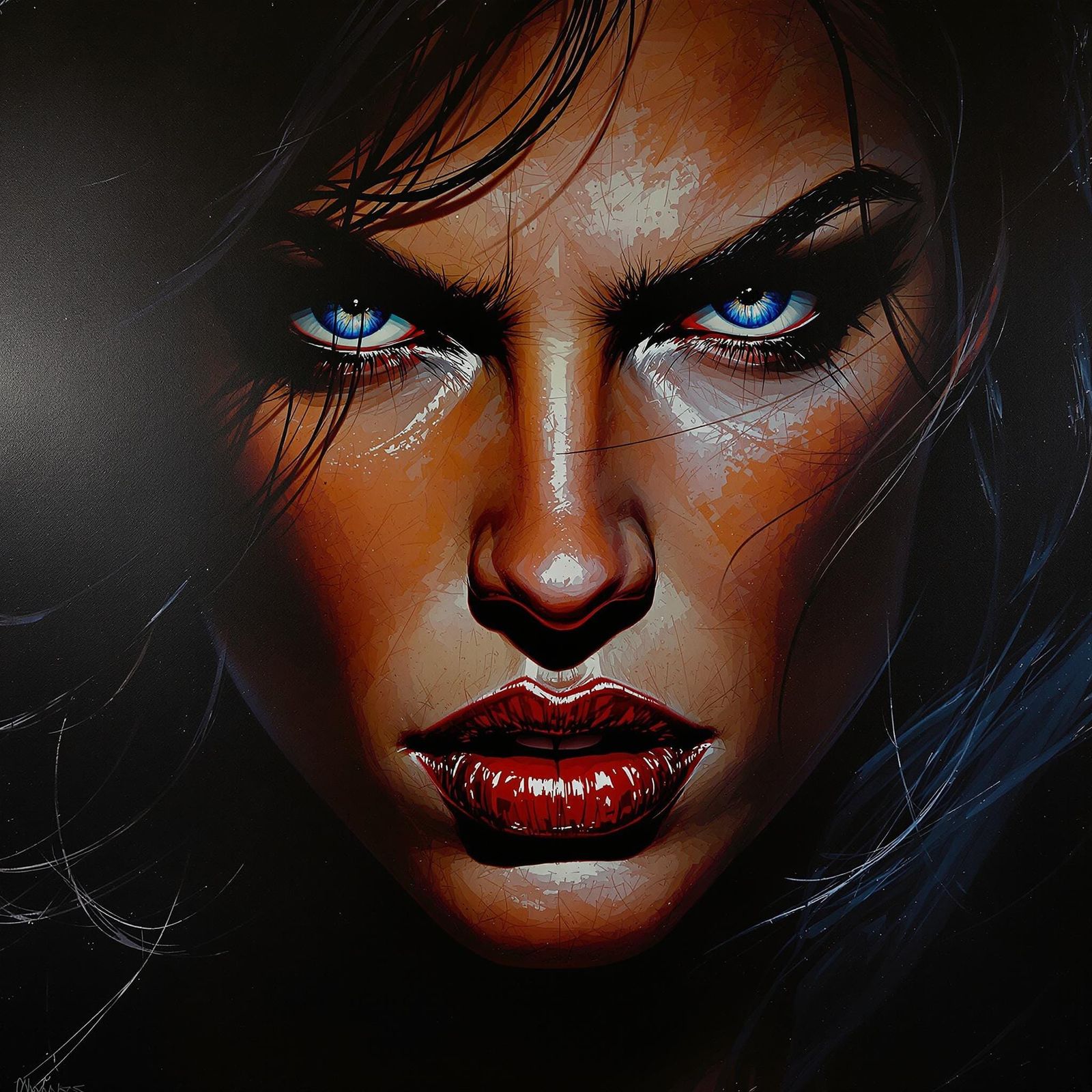 Strong and Beautiful Woman in Intense Closeup