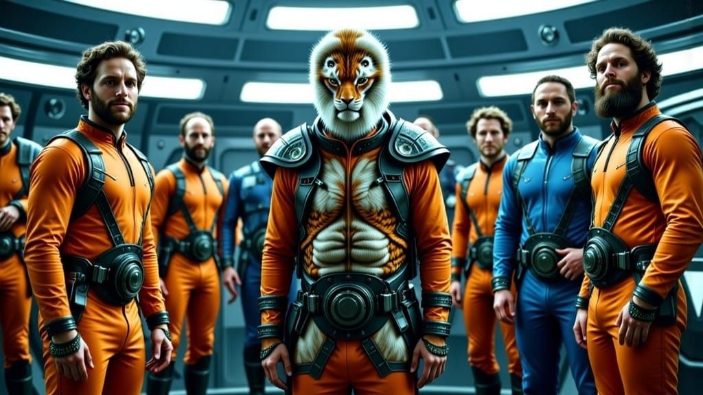 Diverse Cosmicfleet Crew on Futuristic Starship Bridge