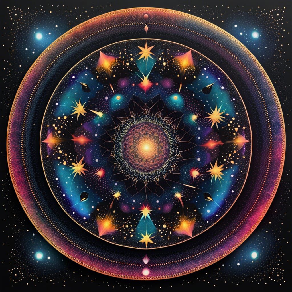 Celestial Mandala of Stars and Nebulae