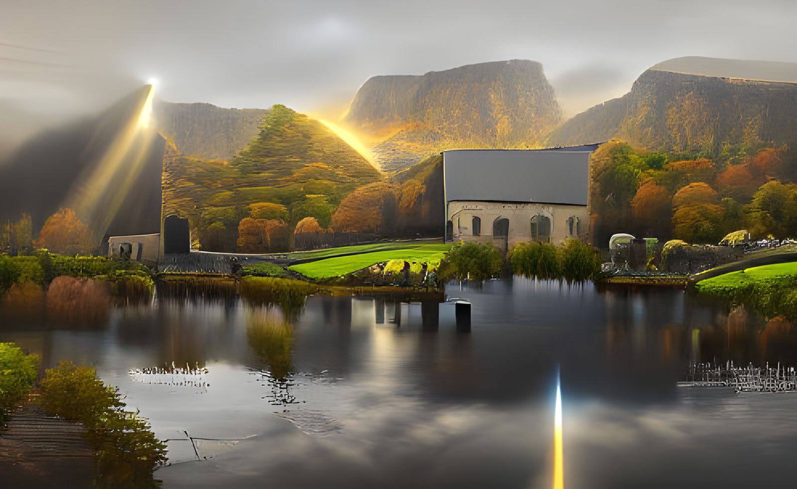 Gougane Barra: Church and Lake in Autumn Light
