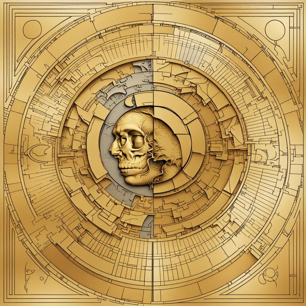 Golden Ratio Skull Digital Art