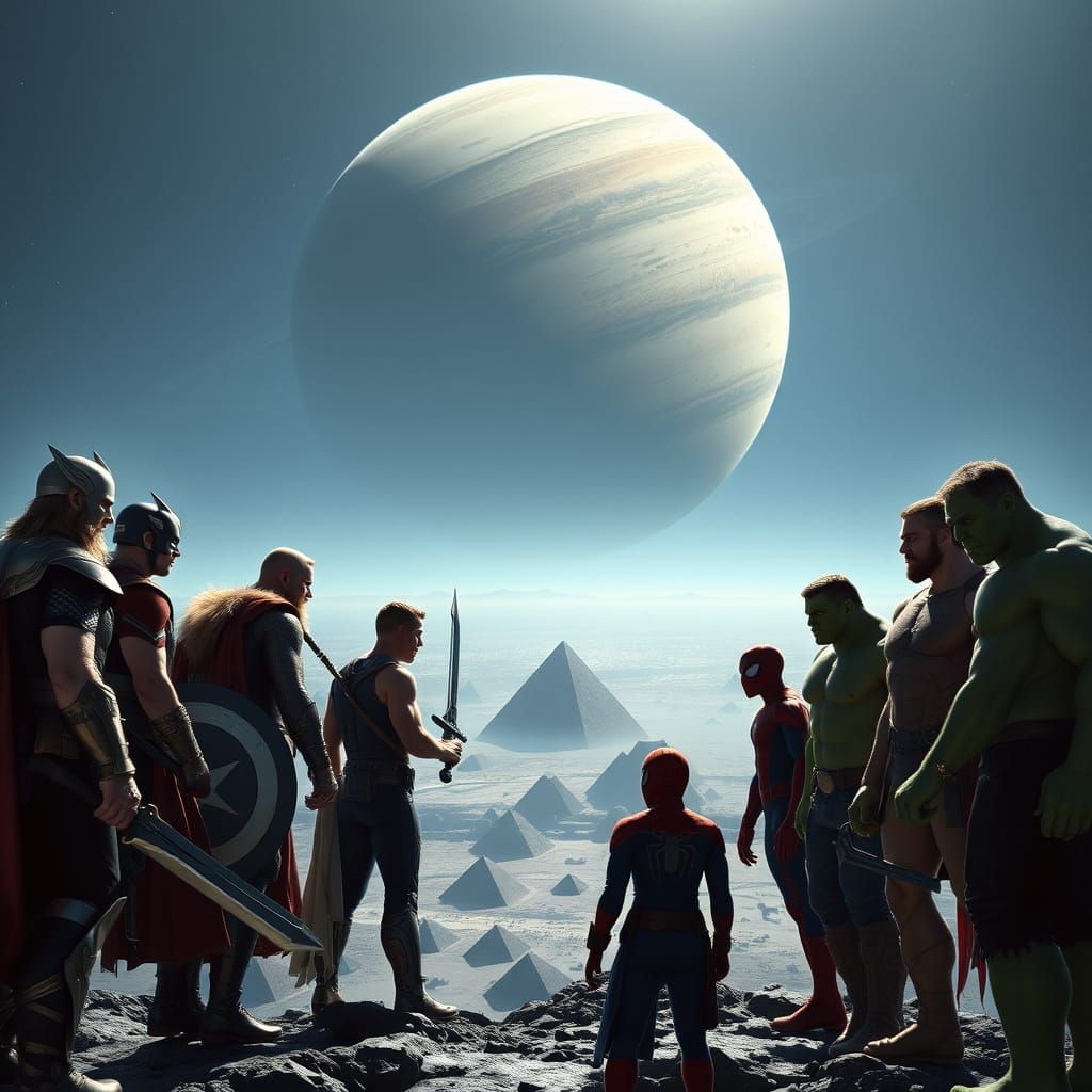 Heroes Unite on Titan's Ancient Pyramids in Cinematic Epic