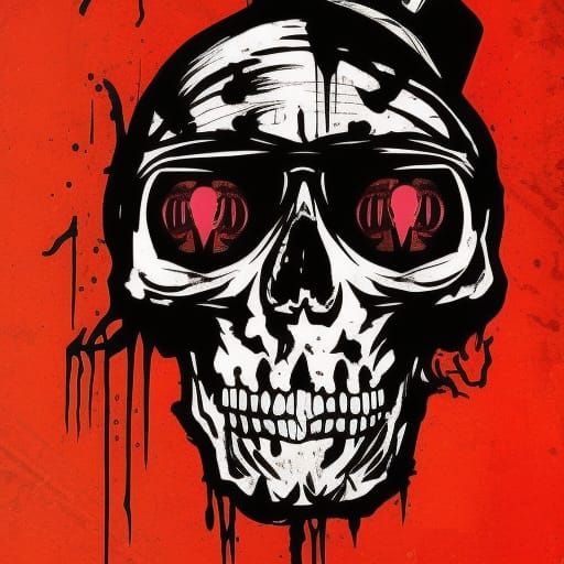 Gangsta Skull in Underground Comic Art Style