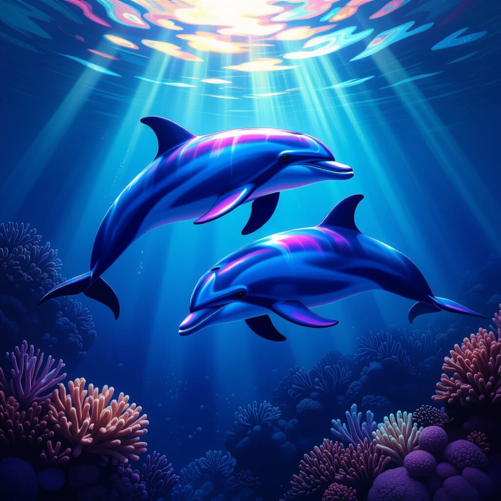Brightfin Dolphins in Dark Fantasy Concept Art