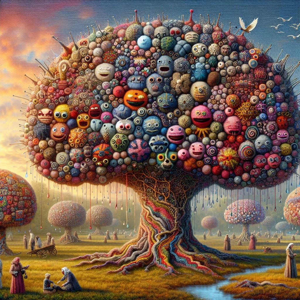 Patchwork Knoodlebug Brain Tree in Eden Project