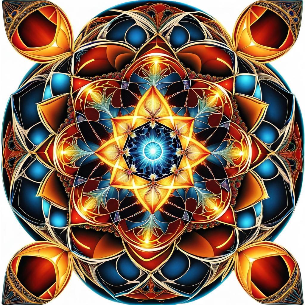 Intricate Fractal Mandala in Sacred Geometry