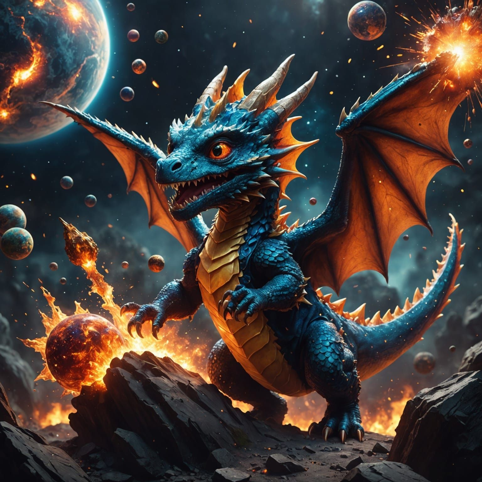 Baby Dragon's Universe: Detailed Fantasy Art