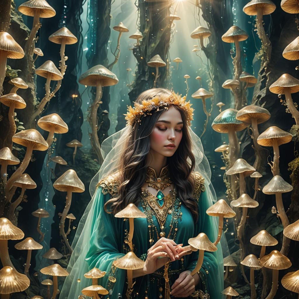 Mysterious Magic Maiden in Crystal Cavern