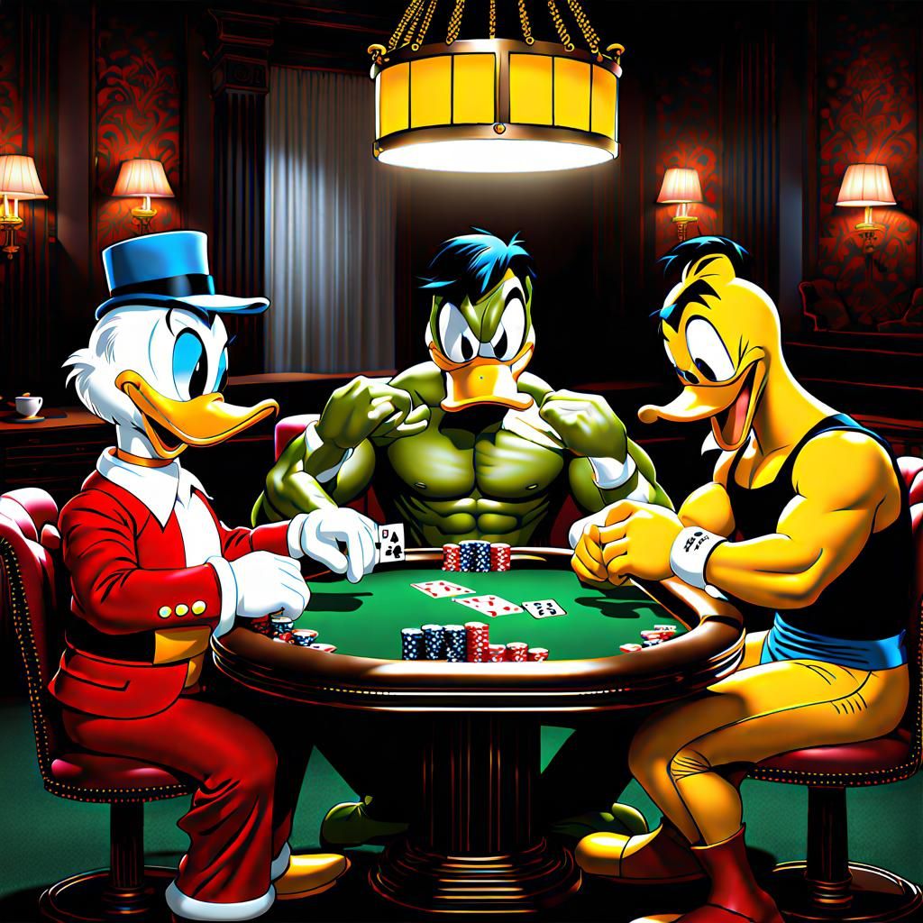 Animated Poker Game Featuring Donald Duck and Celebrities