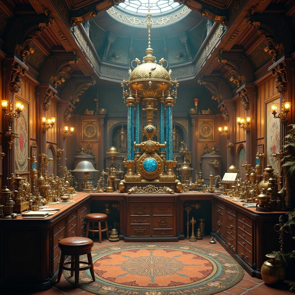 Steampunk Workshop with Victorian Gadgets in 8K